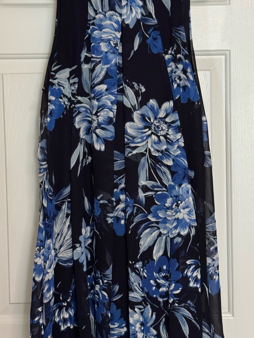 Robbie Bee Navy Sundress with Blue Floral Print
